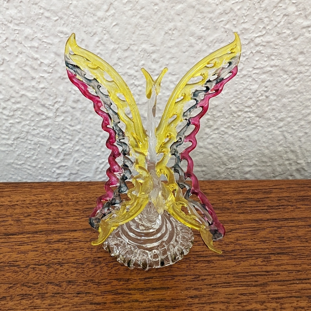 Vintage spun glass butterfly